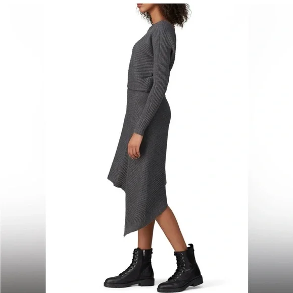 NWT All Saints Gray Ribbed Knit Sweater Dress Size S - Picture 5 of 9
